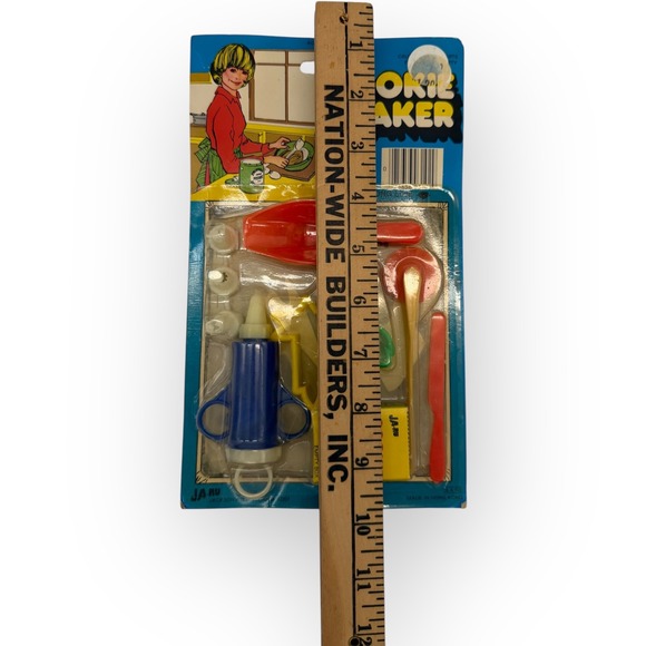 Vintage JA-RU Cookie Maker Play Set No. 3102 Retro Kitchen Toy New on Card 1980s - Picture 7 of 7